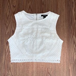 Forever21 White Crop Top US M